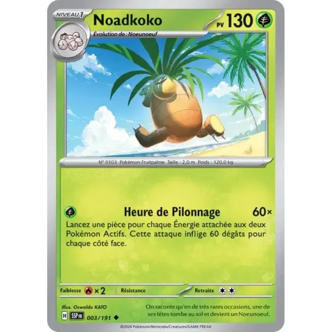 Carte Pokémon Noadkoko 3/191 - EV8 Étincelles Déferlantes