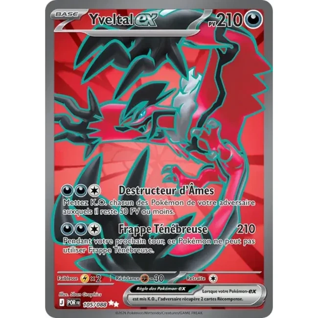 Carte Pokémon Yveltal ex 105/088 - ME03 Equilibre Parfait