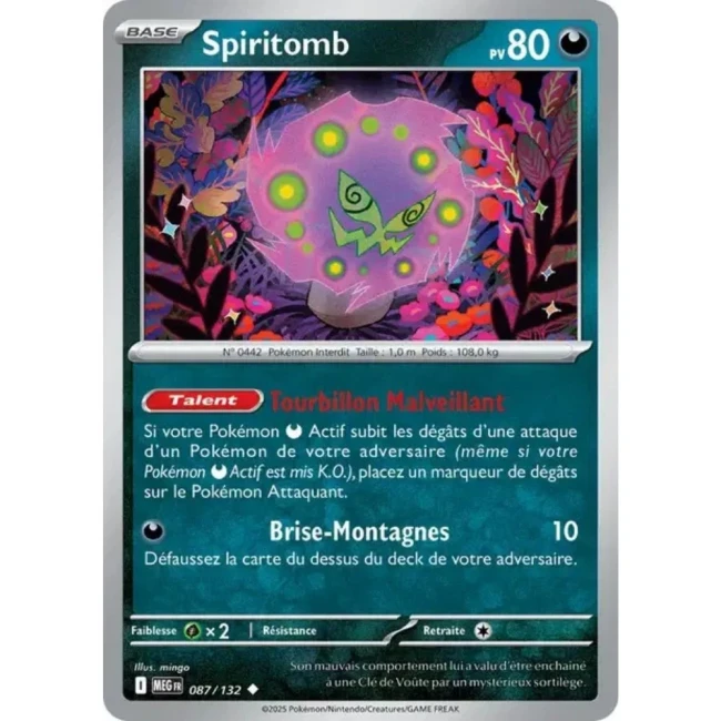 Carte Pokémon Spiritomb 87/132 - ME1 Méga évolution