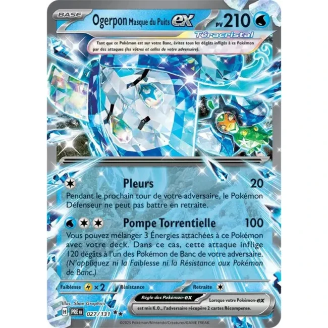 Carte Pokémon Ogerpon Masque du Puits ex 27/131 - EV8.5 Evolutions Prismatiques