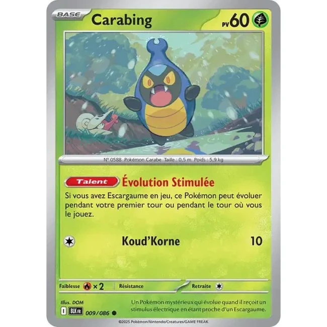 Carte Pokémon Carabing 9/86 - EV10.5 Foudre Noire