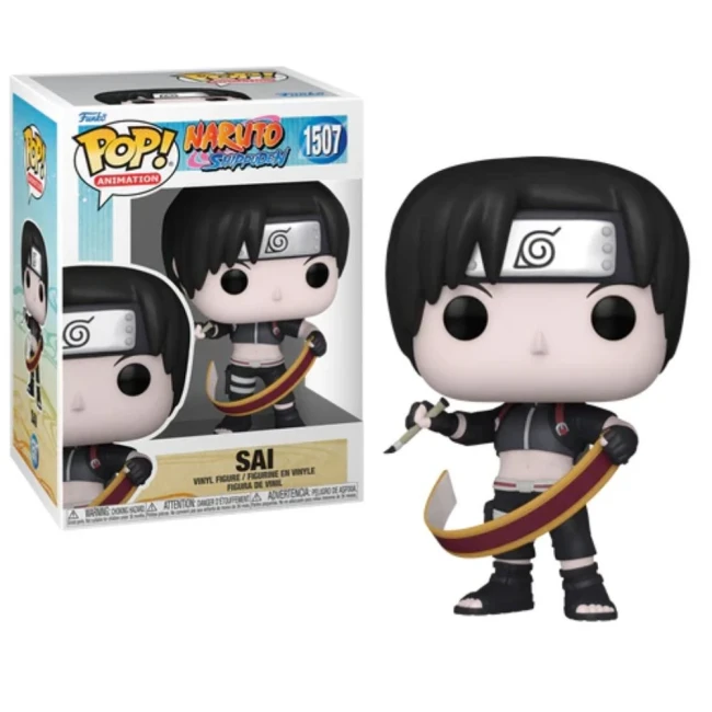 La figurine Funko Pop de Sai, un personnage de Naruto Shippuden, capture parfaitement son caractère calme et taciturne. Avec son bandeau frontal de Konoha et son arme emblématique, le pinceau avec un sabre à la fin, Sai est prêt à déployer ses puissantes 