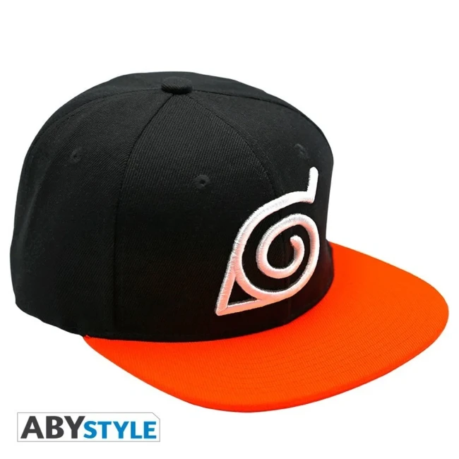 NARUTO SHIPPUDEN - Casquette snapback - Noir & Orange - Konoha