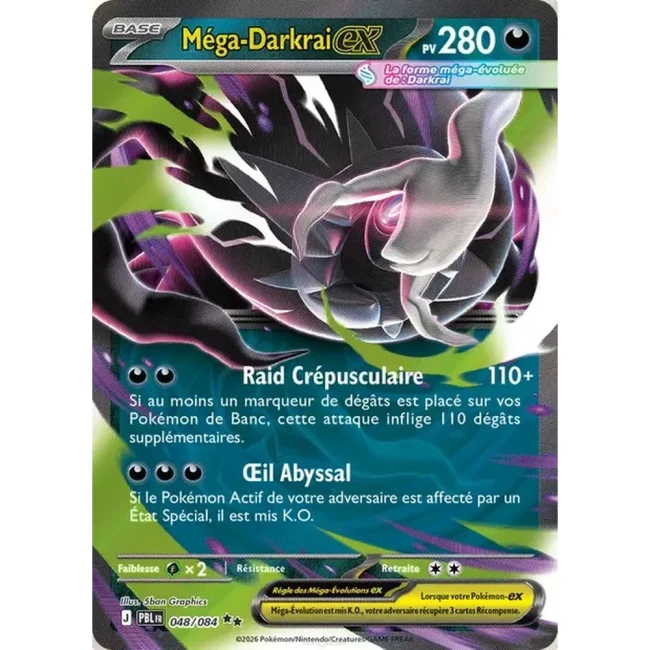 Carte Pokémon Méga-Darkrai ex 48/084 - ME05 Nuit Noire