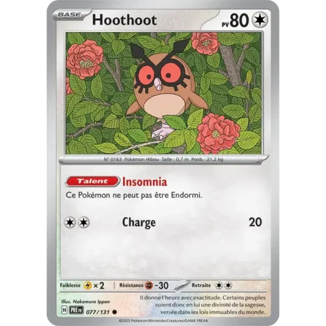 Carte Pokémon Hoothoot 77/131 - EV8.5 Evolutions Prismatiques