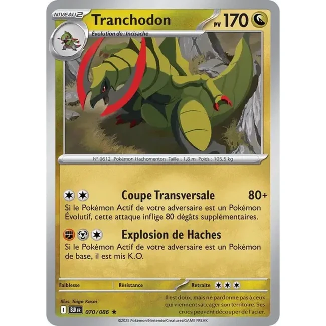 Carte Pokémon Tranchodon 70/86 - EV10.5 Foudre Noire