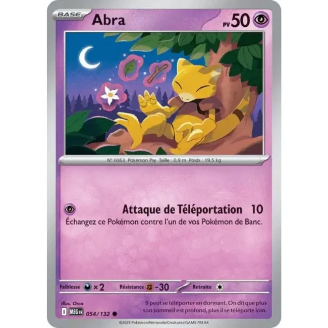 Carte Pokémon Abra 54/132 - ME1 Méga évolution