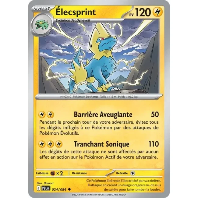 Carte Pokémon Élecsprint 24/084 - ME05 Nuit Noire