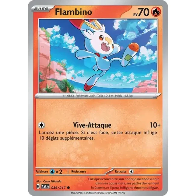 Carte Pokémon Flambino 36/217 - ME02.5 Héros Transcendants