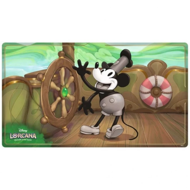 Playmat Lorcana Steamboat Willie – Tapis de jeu rétro Disney
