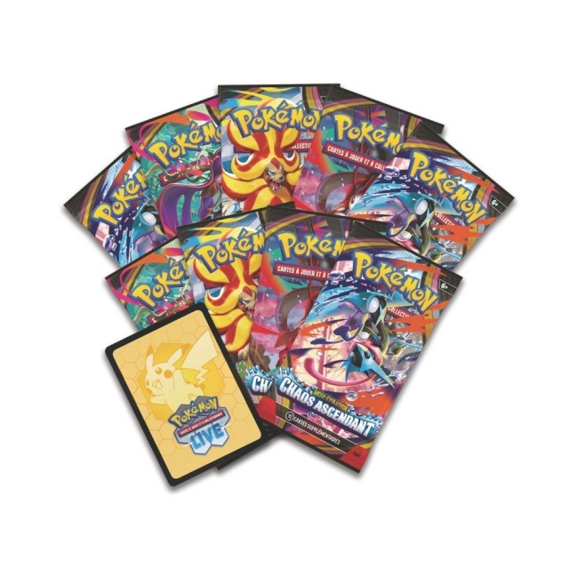 Boosters Pokémon Chaos Ascendant ME04 ETB contenu packs et carte code