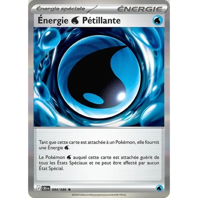 Carte Pokémon Énergie Eau Pétillante 84/086 - ME04 Chaos Ascendant