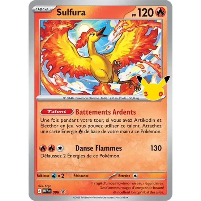 Carte Pokémon Sulfura 096 - Méga évolution PROMO
