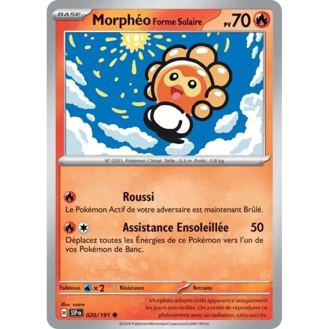Carte Pokémon Morphéo Soleil 20/191 - EV8 Étincelles Déferlantes