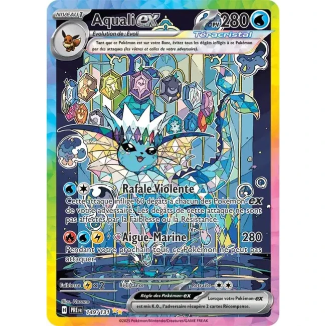 Carte Pokémon Aquali ex 149/131 - EV8.5 Evolutions Prismatiques