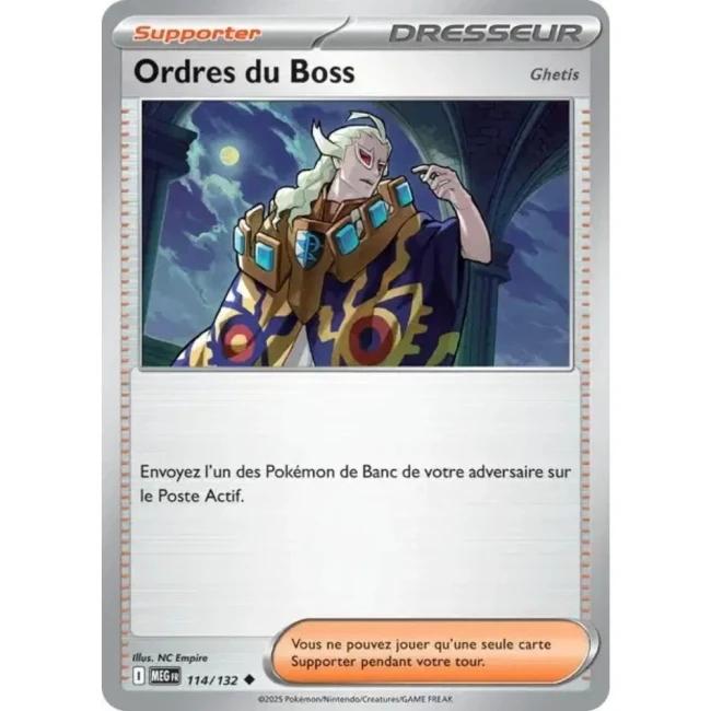 Carte Pokémon Ordres du Boss Ghetis 114/132 - ME1 Méga évolution