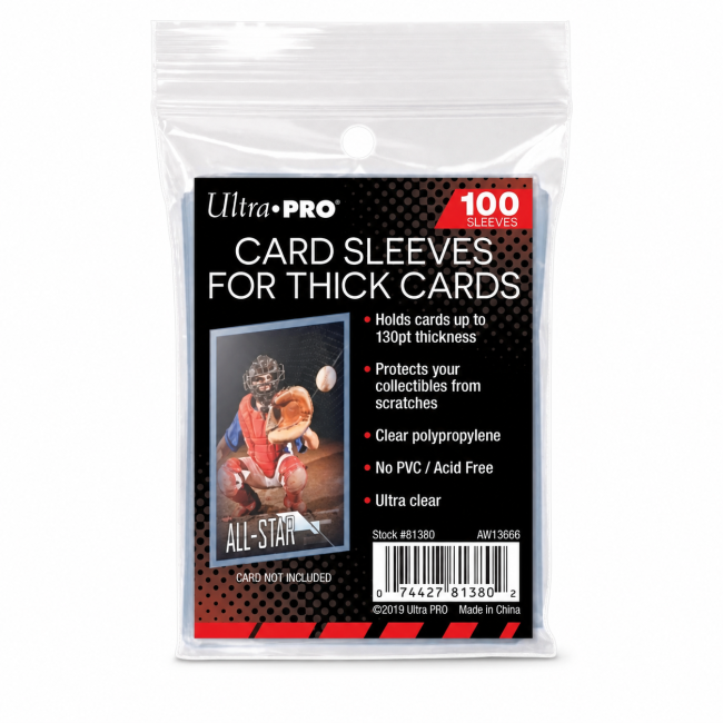 Ultra Pro Thick Card Sleeves pour cartes épaisses Paquet de 100 Ultra Pro Thick Card Sleeves transparentes