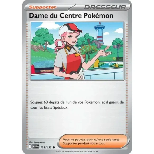 Carte Pokémon Dame du Centre Pokémon 123/132 - ME1 Méga évolution