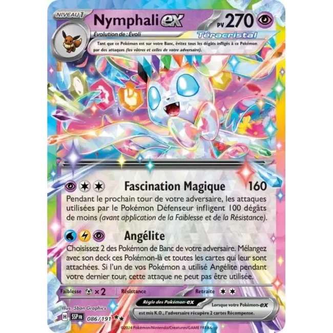 Carte Pokémon Nymphali ex 86/191 - EV8 Étincelles Déferlantes