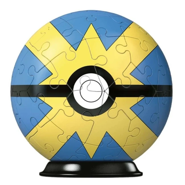 Pokémon Quick Ball Puzzle 3D 54 pièces monté Puzzle 3D Pokémon Quick Ball assemblé sur socle noir