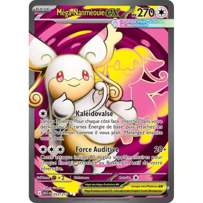 Carte Pokémon Méga-Nanméouïe ex 253/217 - ME02.5  Héros Transcendants