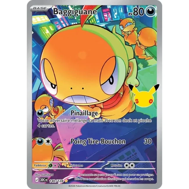 Carte Pokémon Baggiguane 140/128 – 30e Anniversaire FR