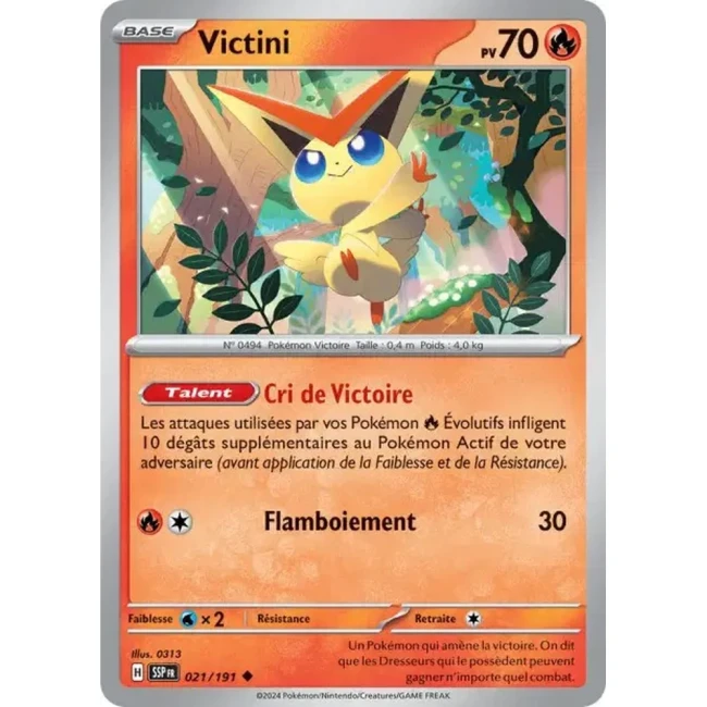 Carte Pokémon Victini 21/191 - EV8 Étincelles Déferlantes