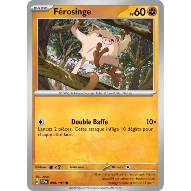 Carte Pokémon Férosinge 98/191 - EV8 Étincelles Déferlantes