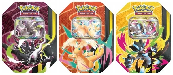 Pokébox Pokémon JCC Méga Puissances – trois modèles au choix Pokébox Pokémon JCC Méga Puissances : Méga-Darkrai-ex, Méga-Dracolosse-ex et Méga-Zeraora-ex