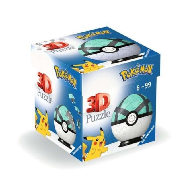 Puzzle 3D Pokémon Net Ball Ravensburger – Boîte officielle² Boîte du puzzle 3D Pokémon Net Ball Ravensburger 54 pièces