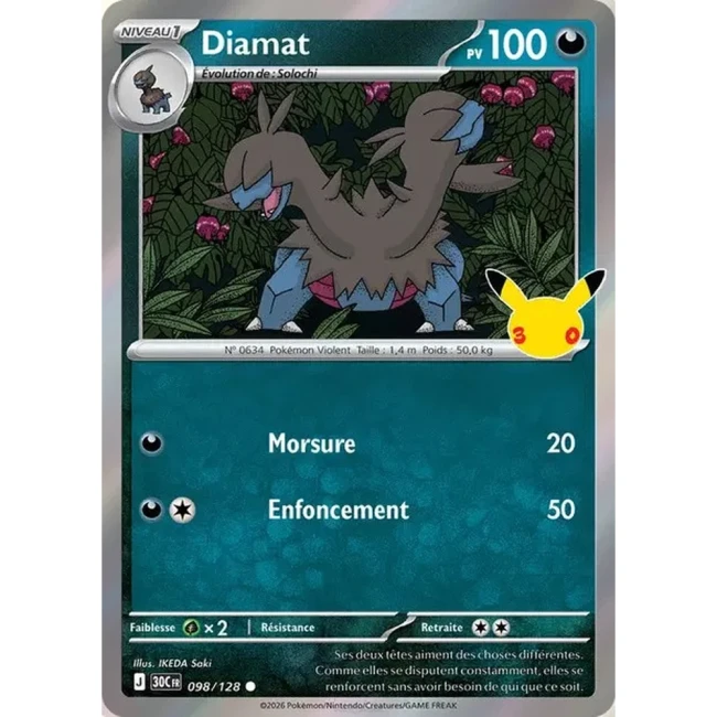 Carte Pokémon Diamat 098/128 – 30e Anniversaire FR