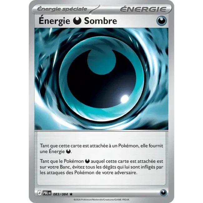 Carte Pokémon Énergie Obscur Sombre 83/084 - ME05 Nuit Noire