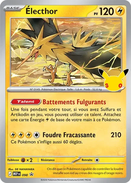 Carte Pokémon Électhor 098 - Méga évolution PROMO