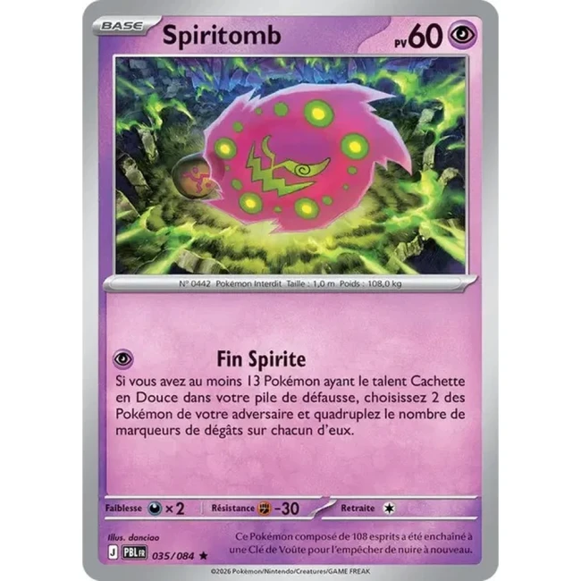 Carte Pokémon Spiritomb 35/084 - ME05 Nuit Noire