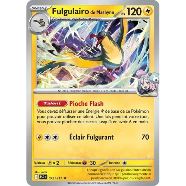 Carte Pokémon Fulgulairo de Mashynn 72/217 - ME02.5 Héros Transcendants