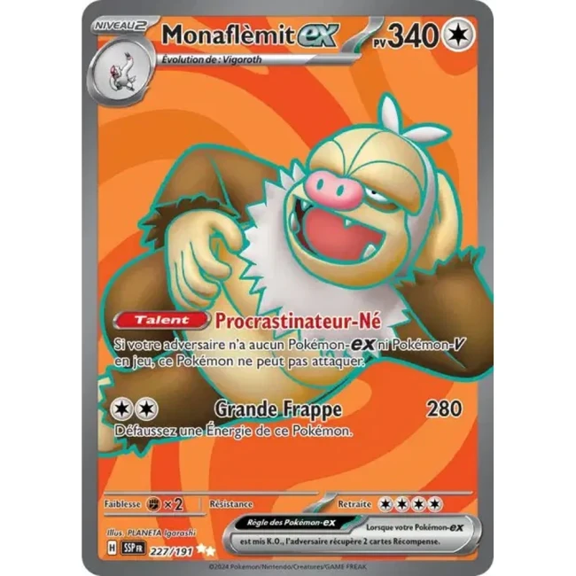 Carte Pokémon Monaflèmit ex 227/191 - EV8 Étincelles Déferlantes