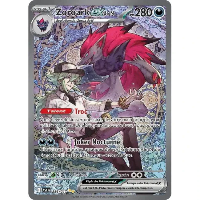 Carte Pokémon Zoroark ex de N 286/217 - ME02.5  Héros Transcendants