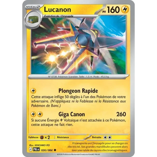 Carte Pokémon Lucanon 26/084 - ME05 Nuit Noire