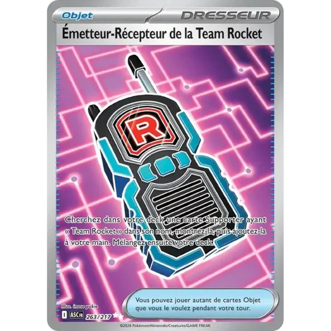 Carte Pokémon Émetteur-Récepteur de la Team Rocket 263/217 - ME02.5  Héros Transcendants