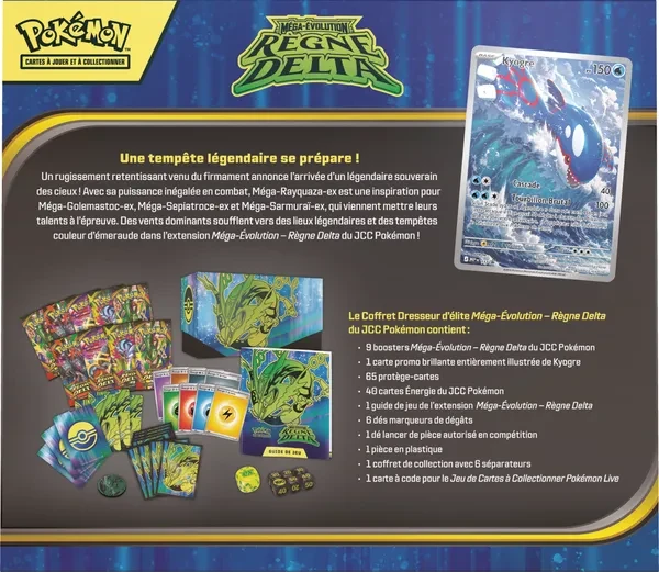 Dos du Coffret Dresseur d’Élite Pokémon ME06 Règne Delta FR
