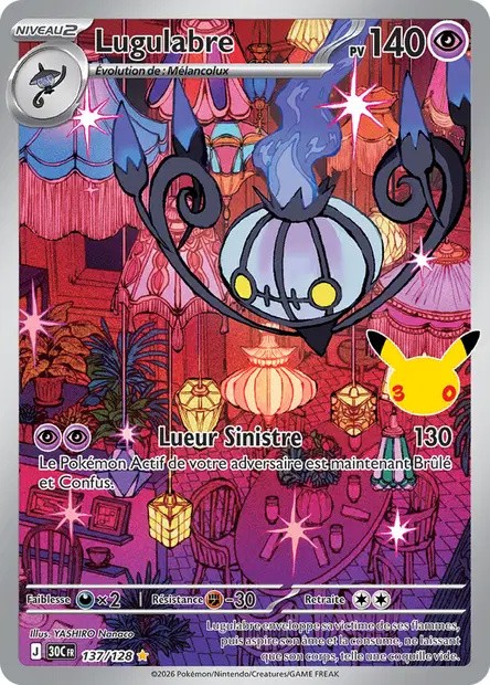 Recto de la carte Pokémon Lugulabre 137/128, 30e Anniversaire, en français