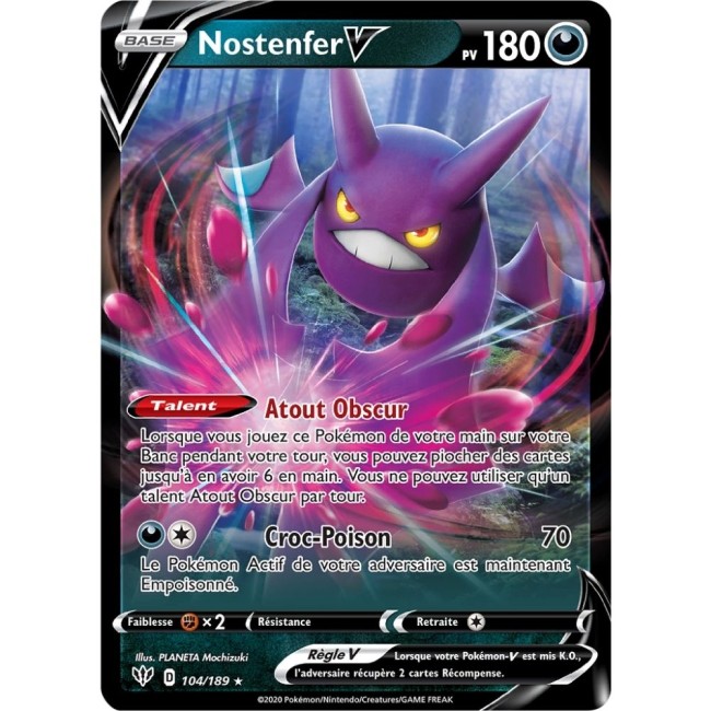  Carte Pokémon Nostenfer V 104/189 – EB Ténèbres Embrasées