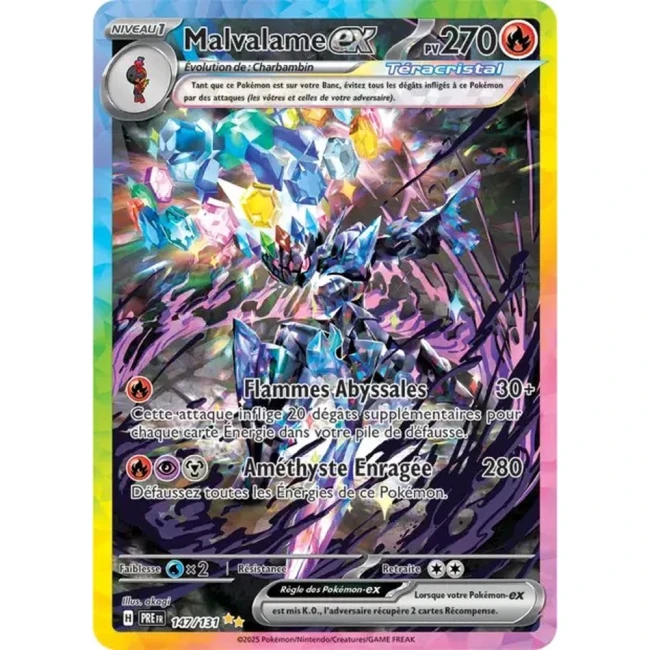 Carte Pokémon Malvalame ex 147/131 - EV8.5 Evolutions Prismatiques