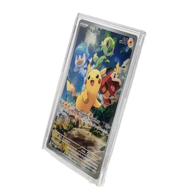 Protection rigide pour carte format standard – Mini Snap EVORETRO Vue latérale d’une carte insérée dans un étui Mini Snap EVORETRO