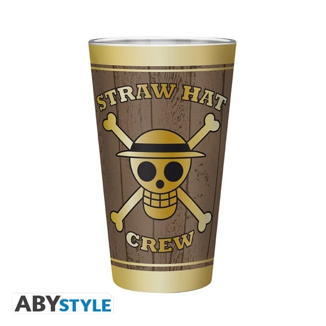 Verre XXL One Piece à décor Skull, vu de trois quarts