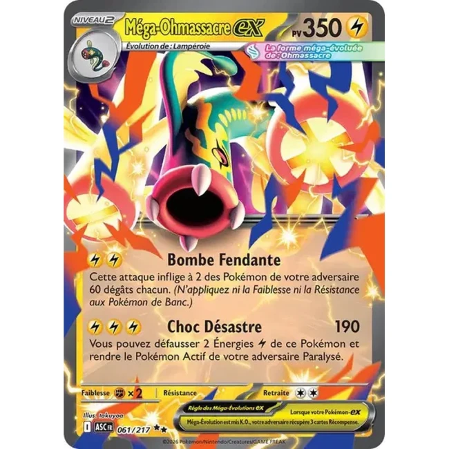Carte Pokémon Méga-Ohmassacre ex 61/217 -  ME02.5  Héros Transcendants