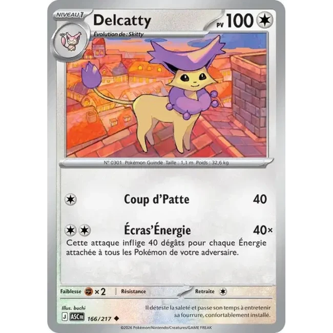 Carte Pokémon Delcatty 166/217 - ME02.5 Héros Transcendants