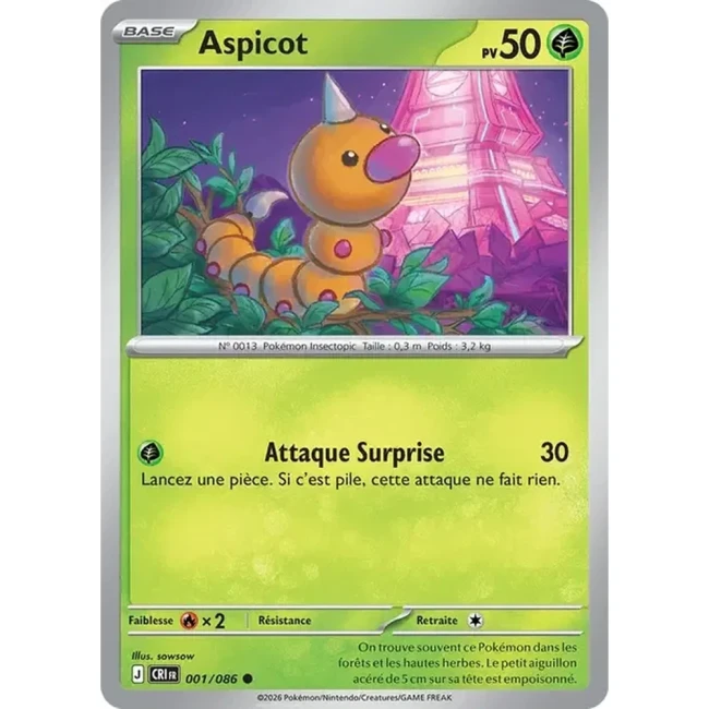Carte Pokémon Aspicot 1/086 - ME04 Chaos Ascendant