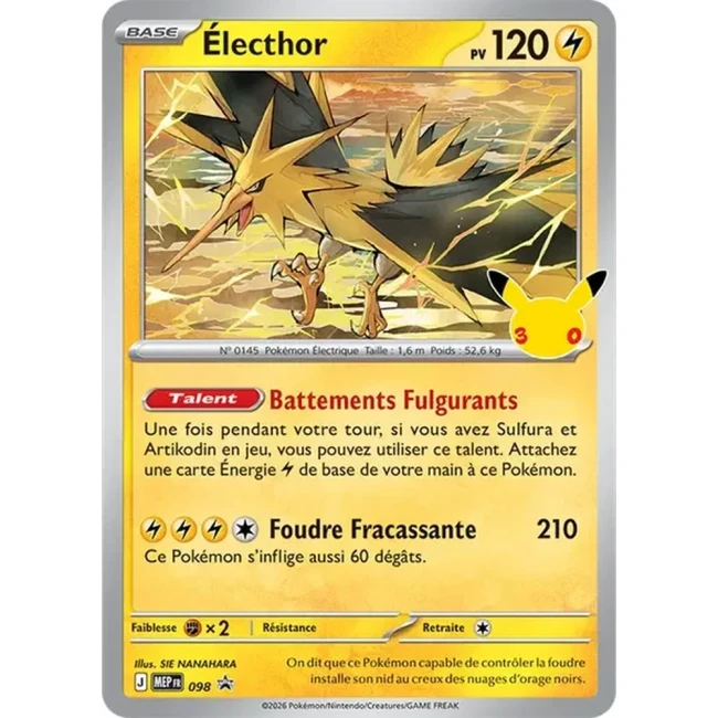 Carte Pokémon Électhor 098 - Méga évolution PROMO