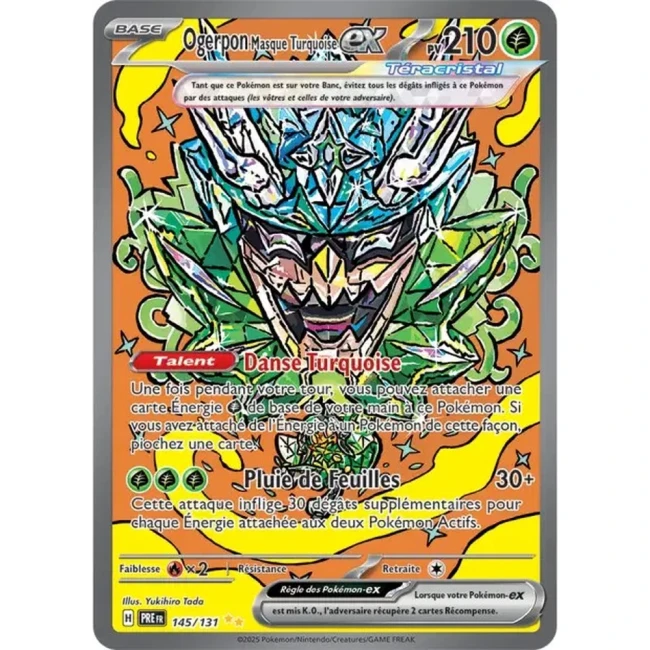 Carte Pokémon Ogerpon Masque Turquoise ex 145/131 - EV8.5 Evolutions Prismatiques